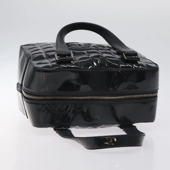 CHANEL Choco Bar Hand Bag Enamel Black Silver - Picture 6 of 15